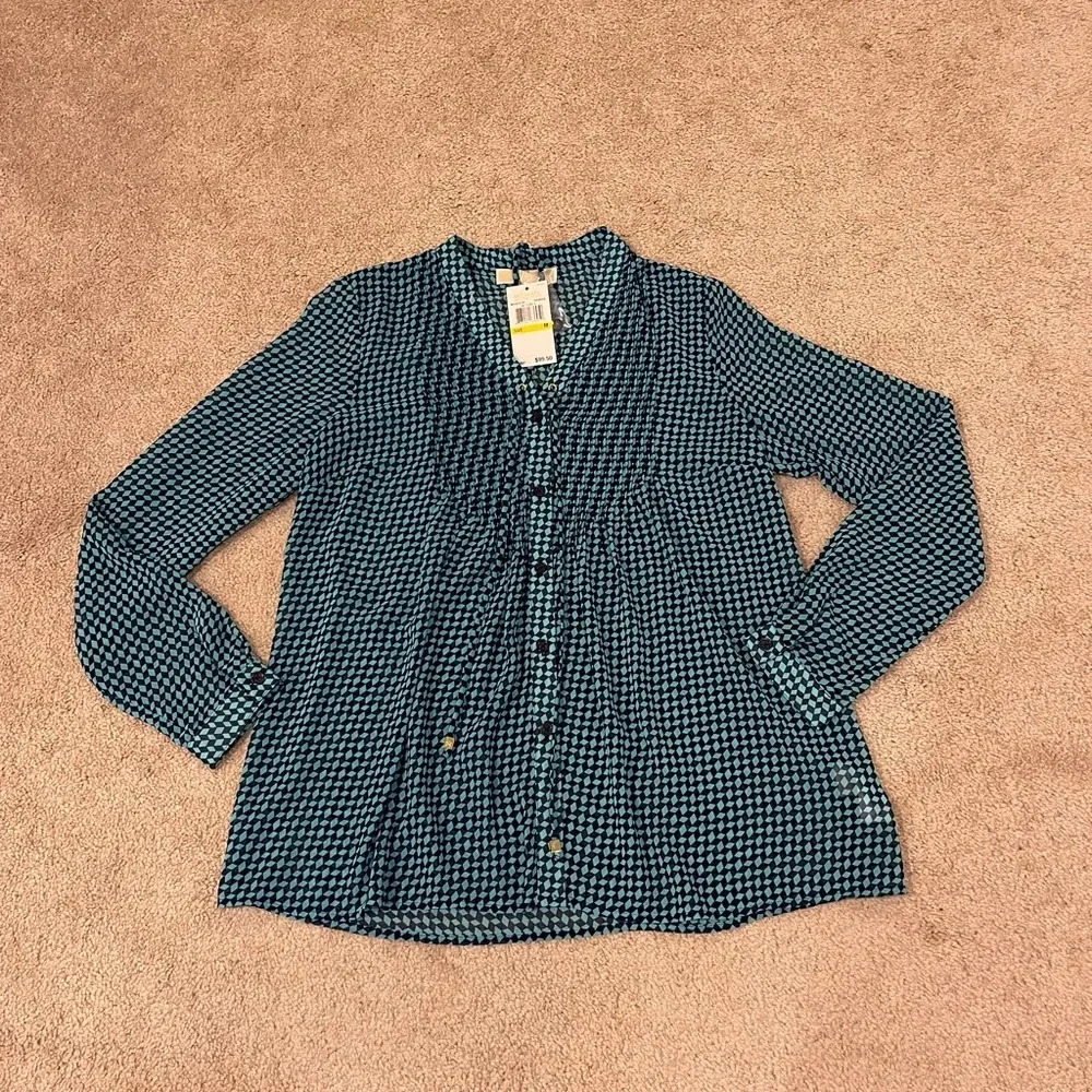 MICHAEL Michael Kors Sheer Long Sleeve Blouse - Picture 2 of 10
